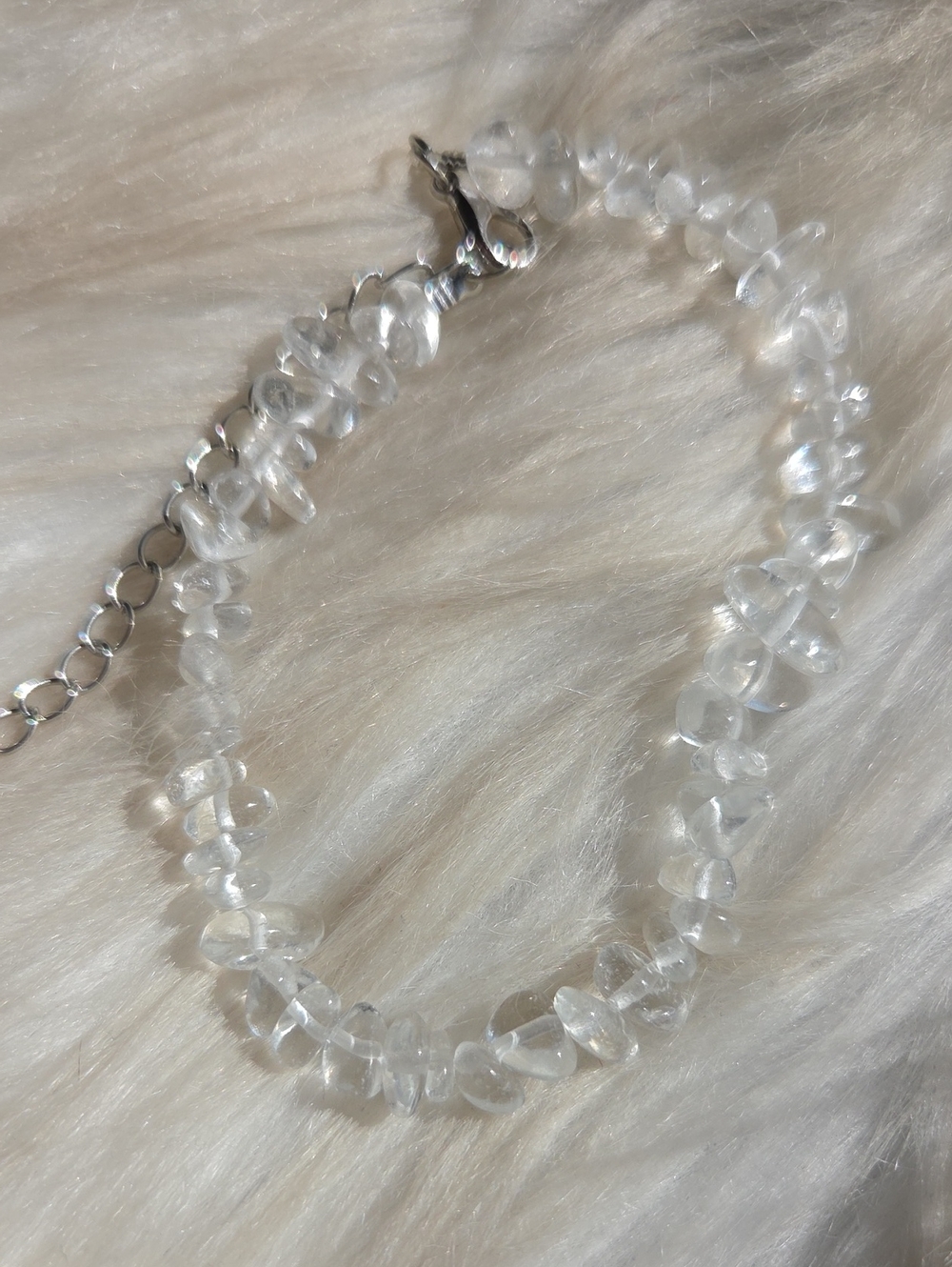 Clear Quarytz Plus Size Crystal Chip Bracelet - Women Jewelry